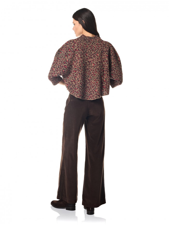 Cropped animal print knitwear