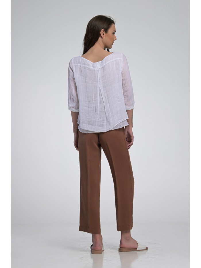 Crop linen pants